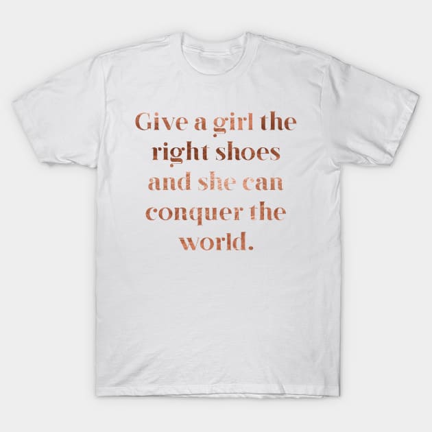 Rose gold shoes T-Shirt by peggieprints